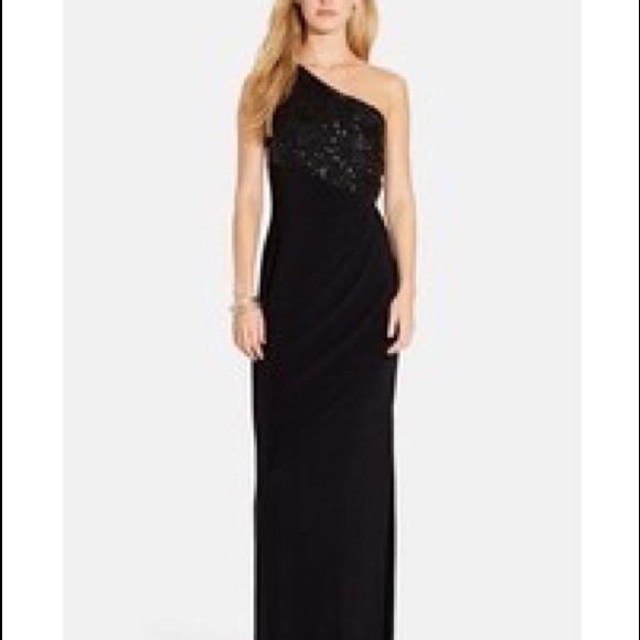 HP! NWT! Ralph Lauren Evening One Shoulder Sequin Bodice Jersey Gown - Picture 3 of 9